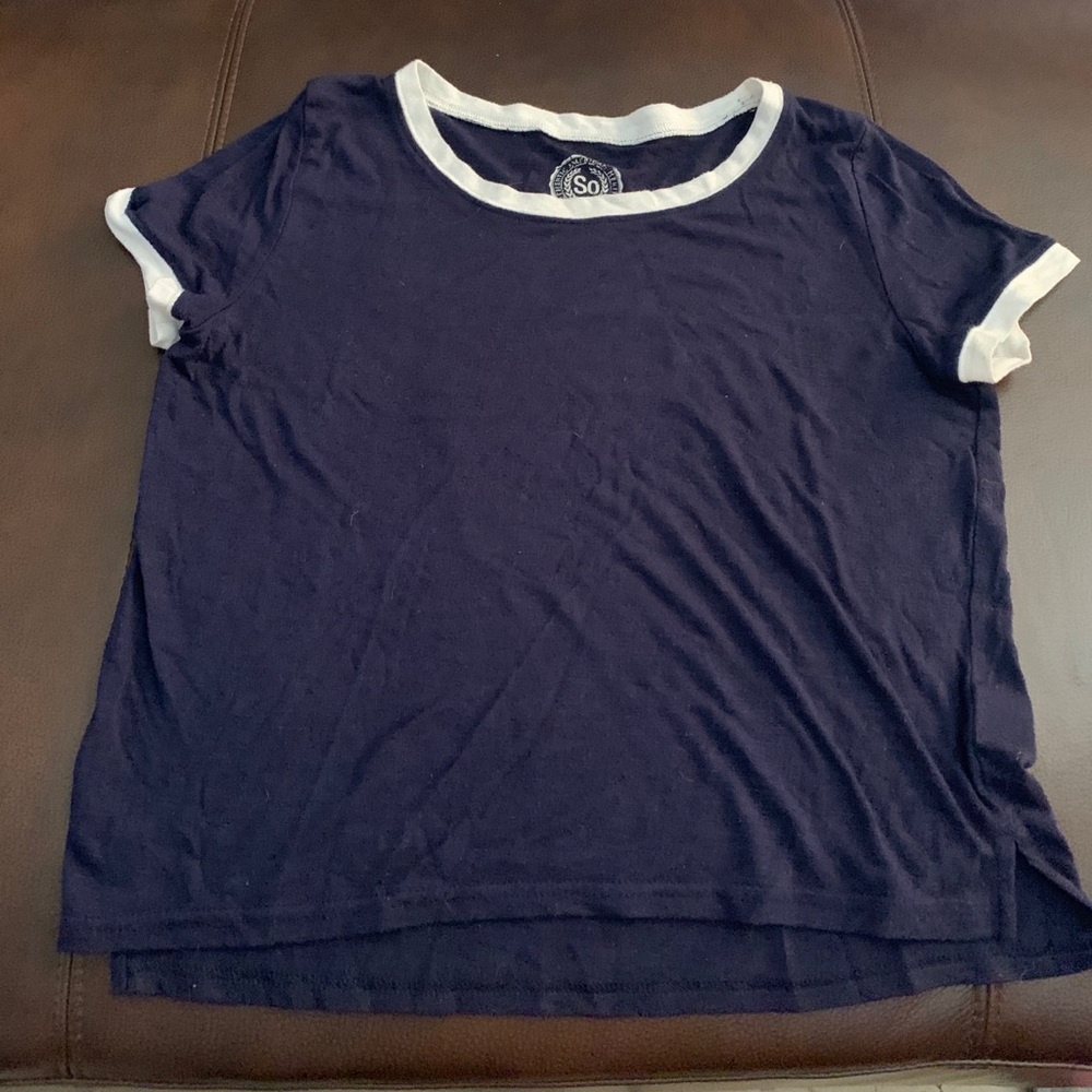 Navy Blue Crop Top